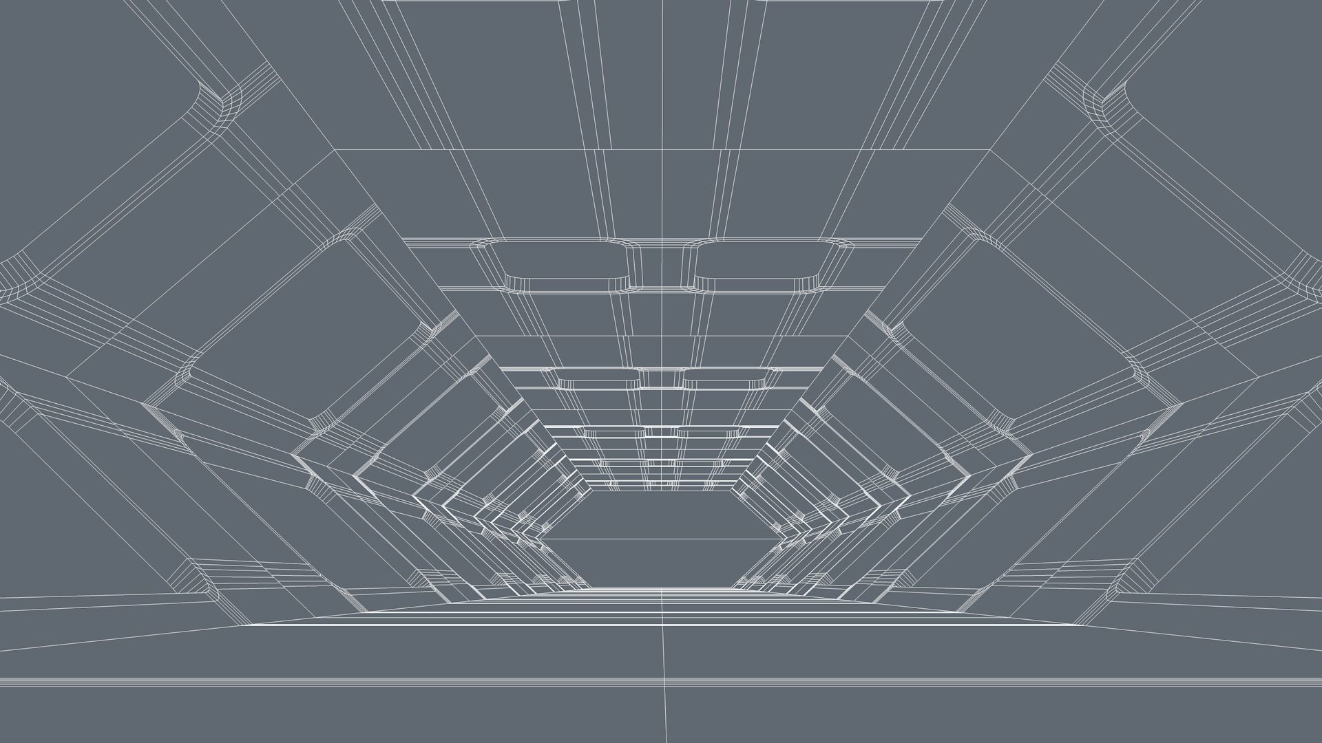 Sci Fi Corridor Low-poly 3D model_6