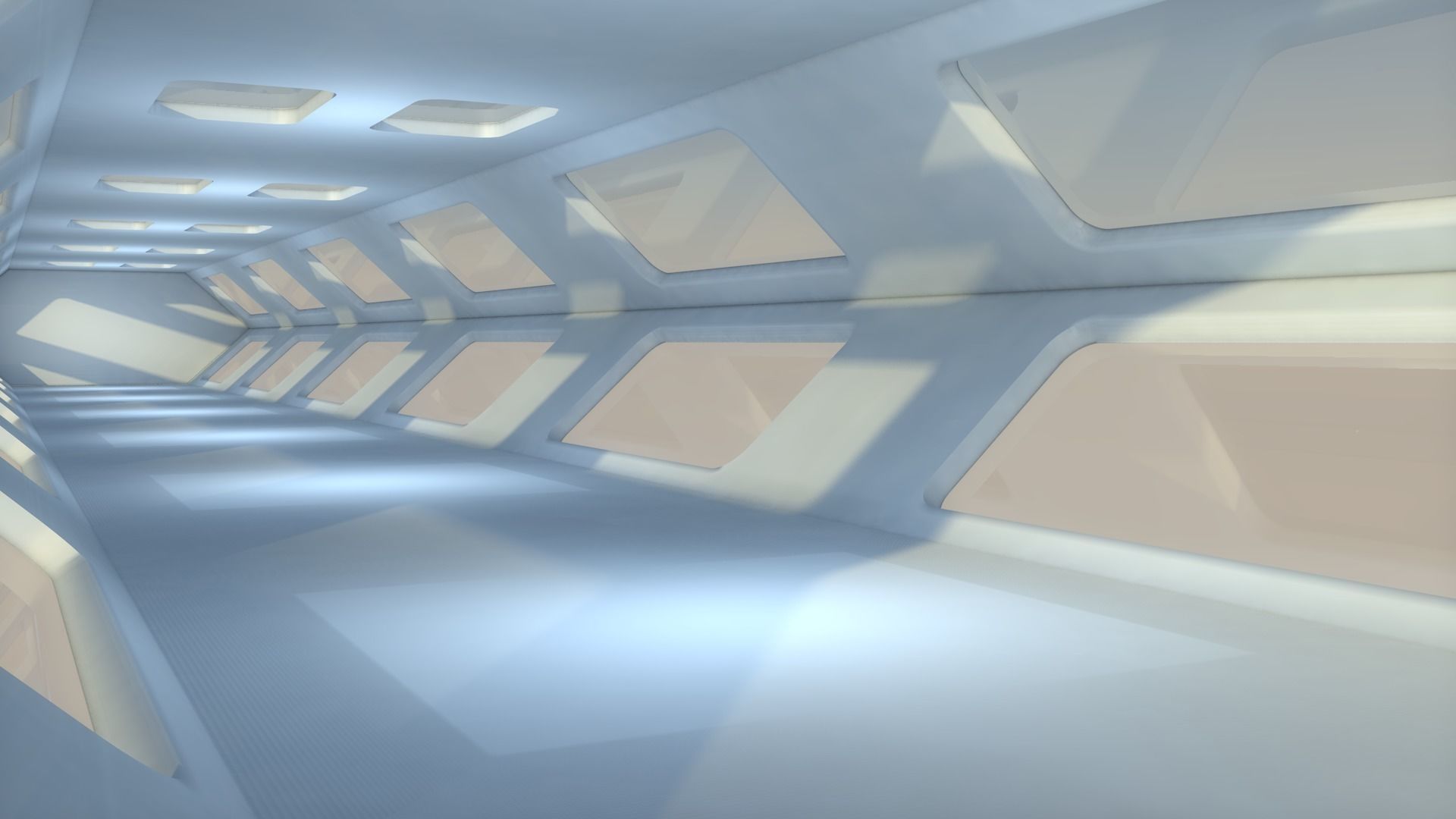 Sci Fi Corridor Low-poly 3D model_3