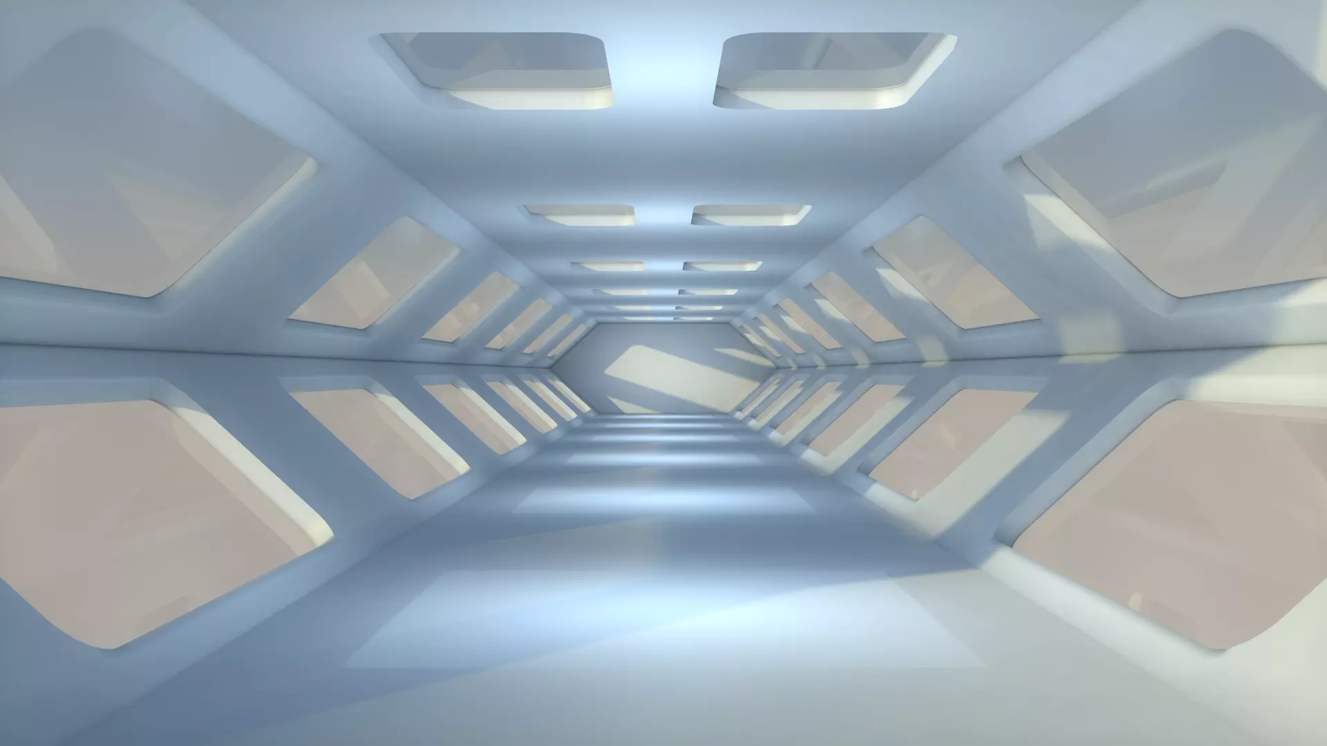 Sci Fi Corridor Low-poly 3D model_0