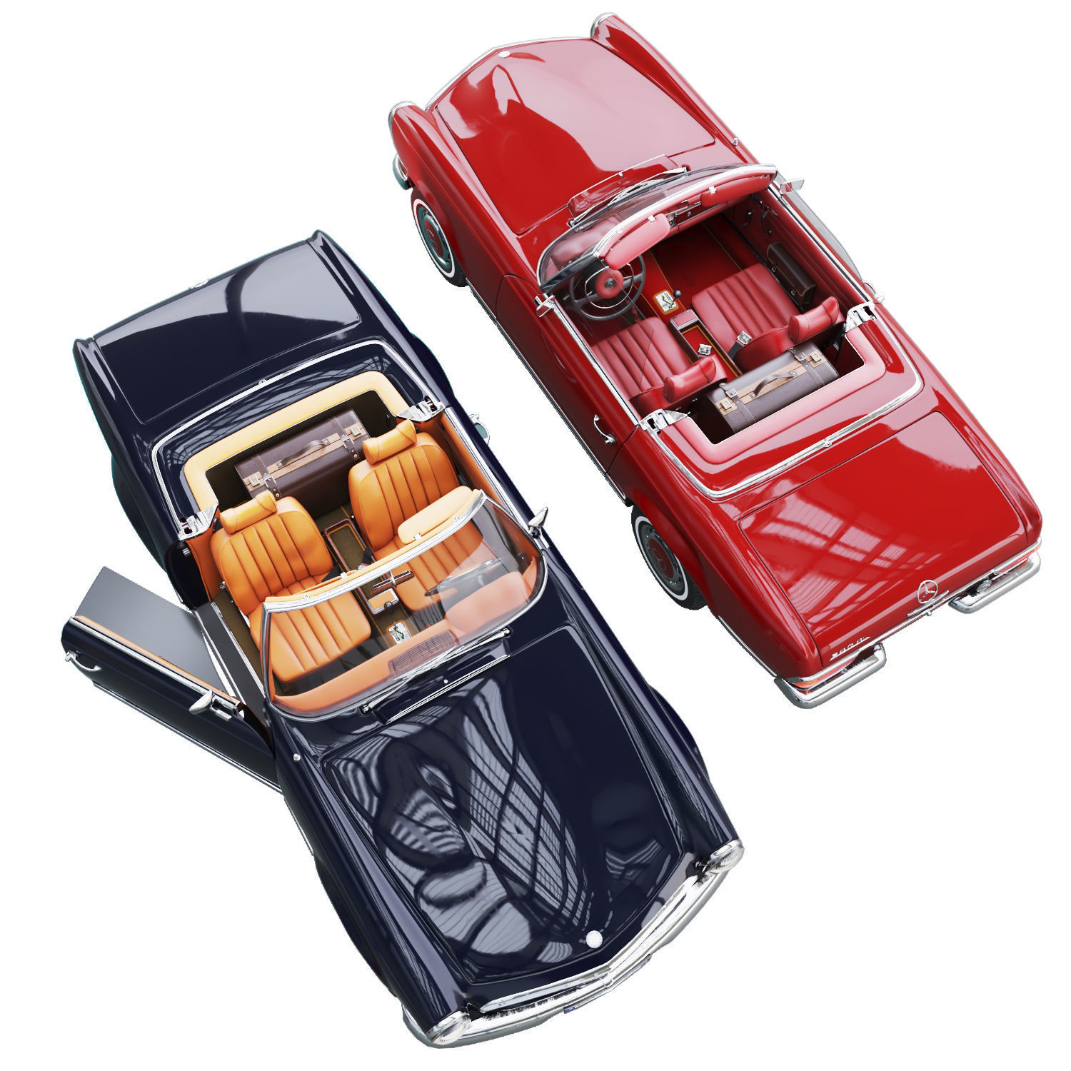 Mercedes Benz 280sl Pagoda Rigged Vray 3D model_10