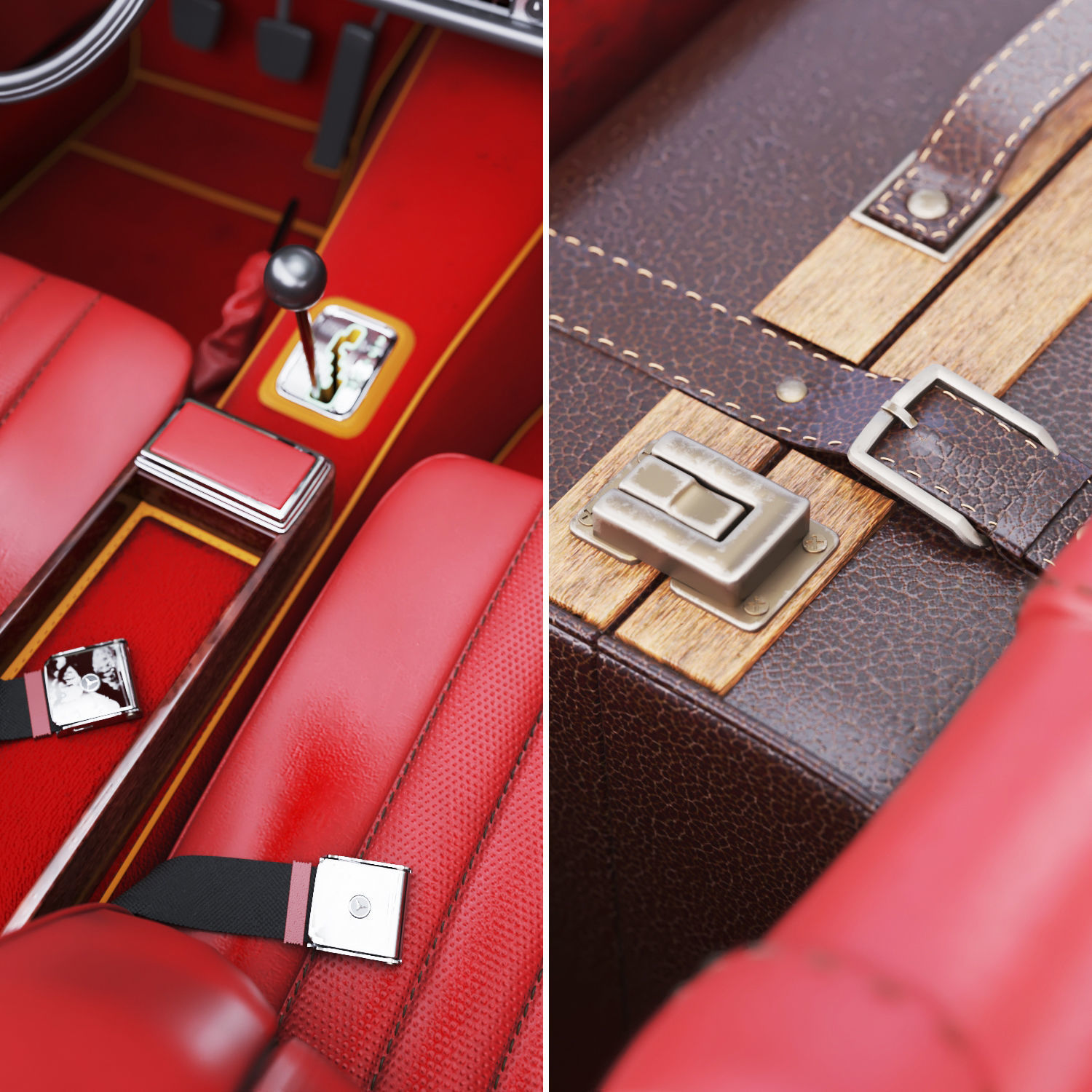 Mercedes Benz 280sl Pagoda Rigged Vray 3D model_4