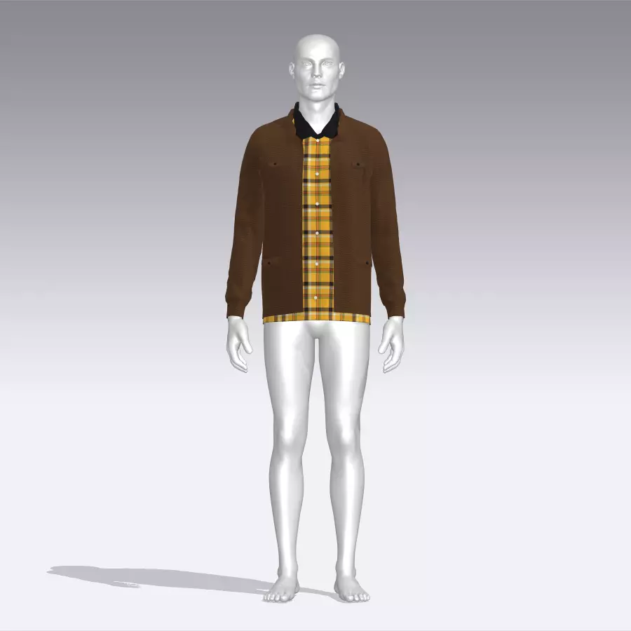 Shirt and Jacket Low-poly 3D model_0