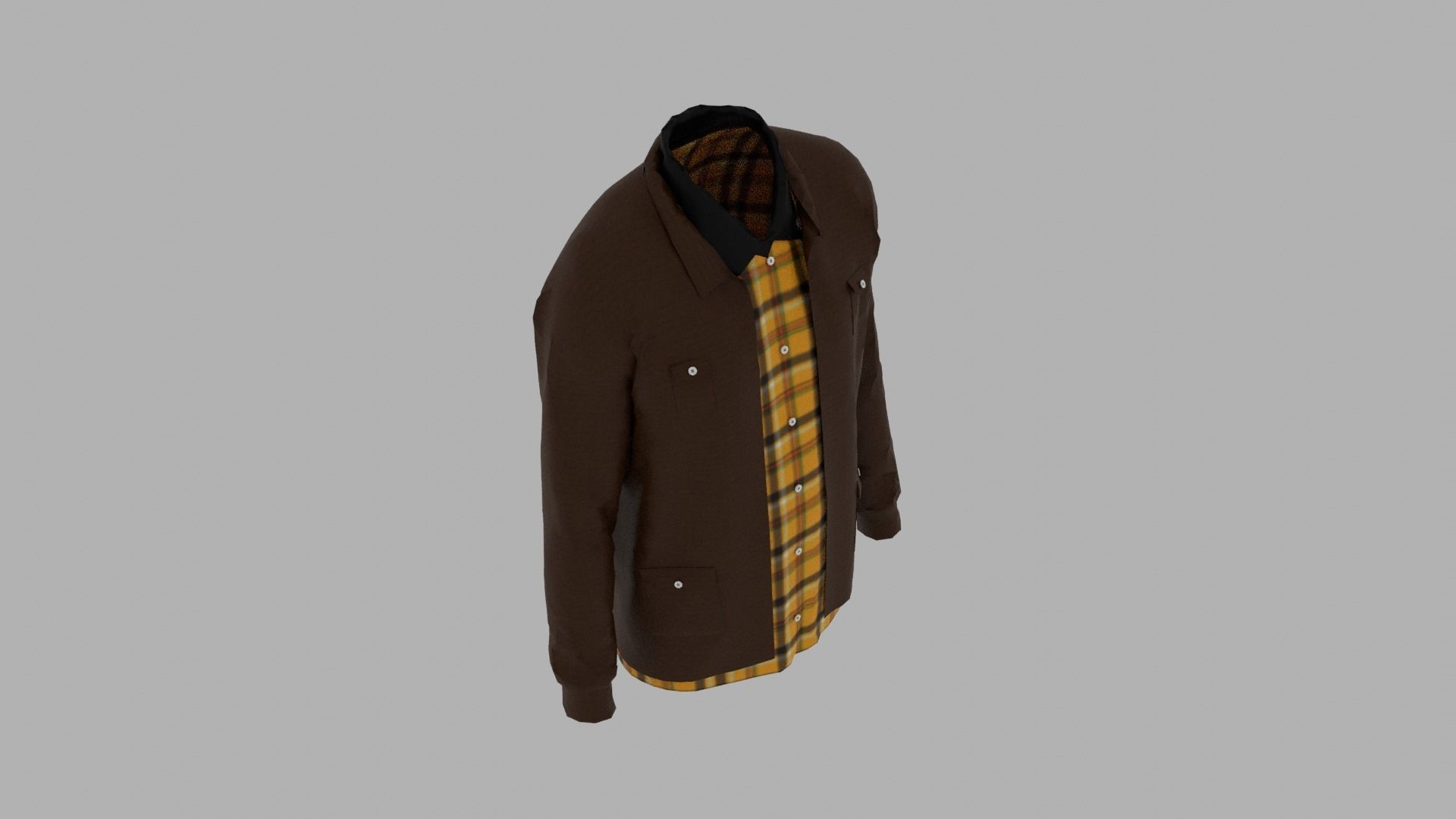 Shirt and Jacket Low-poly 3D model_7
