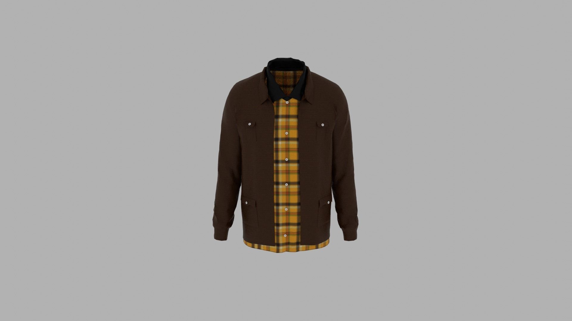 Shirt and Jacket Low-poly 3D model_5