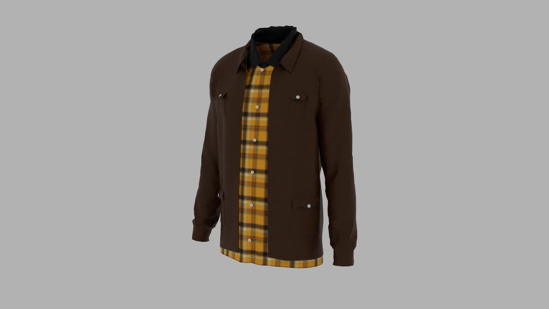 Shirt and Jacket Low-poly 3D model_2