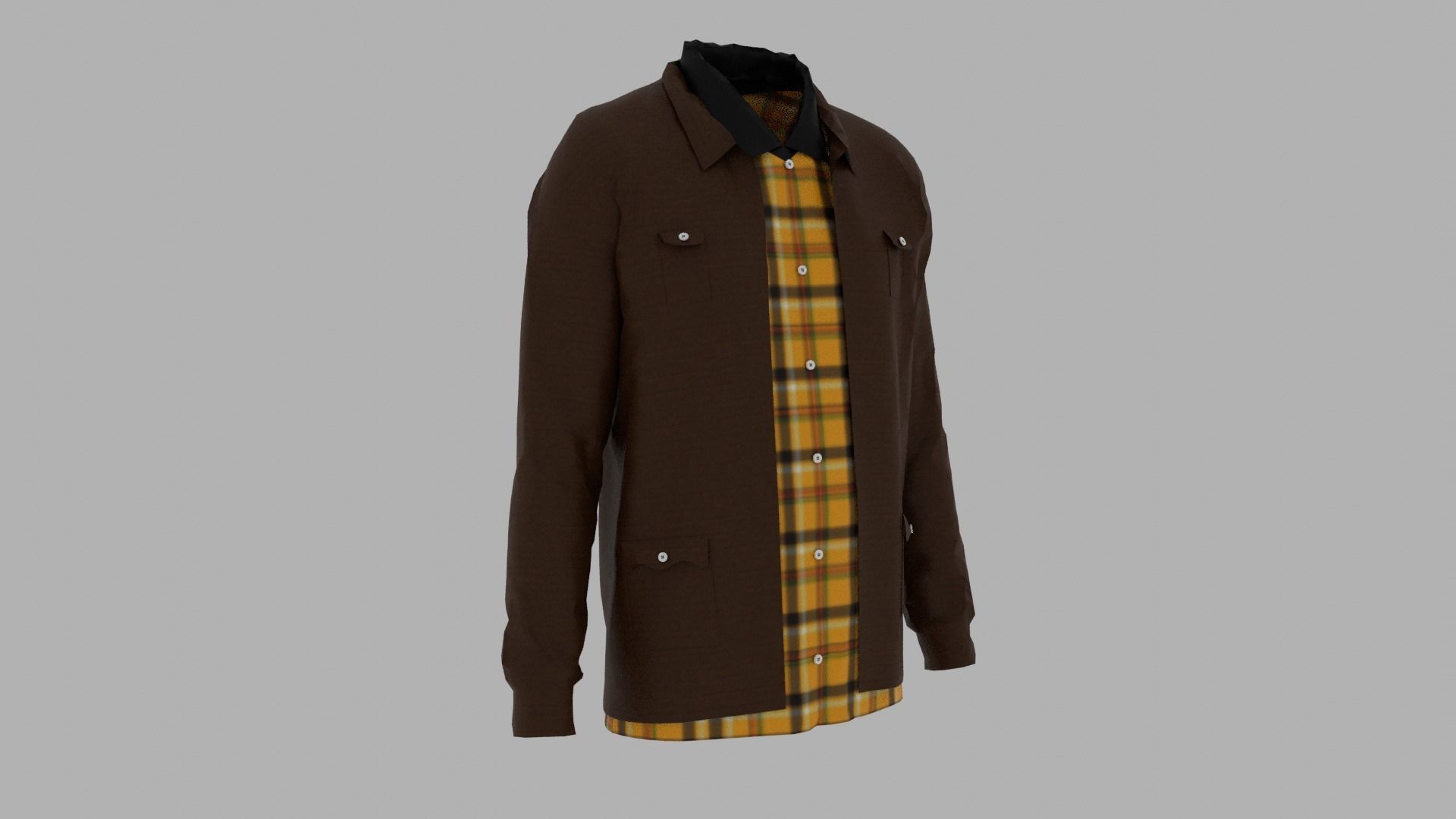 Shirt and Jacket Low-poly 3D model_3