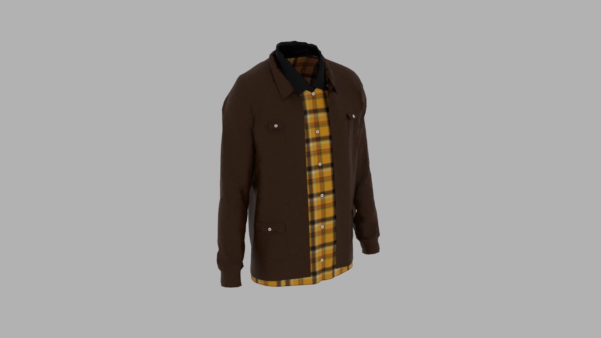 Shirt and Jacket Low-poly 3D model_4