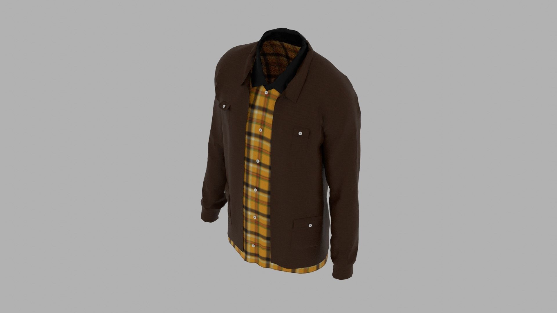 Shirt and Jacket Low-poly 3D model_6
