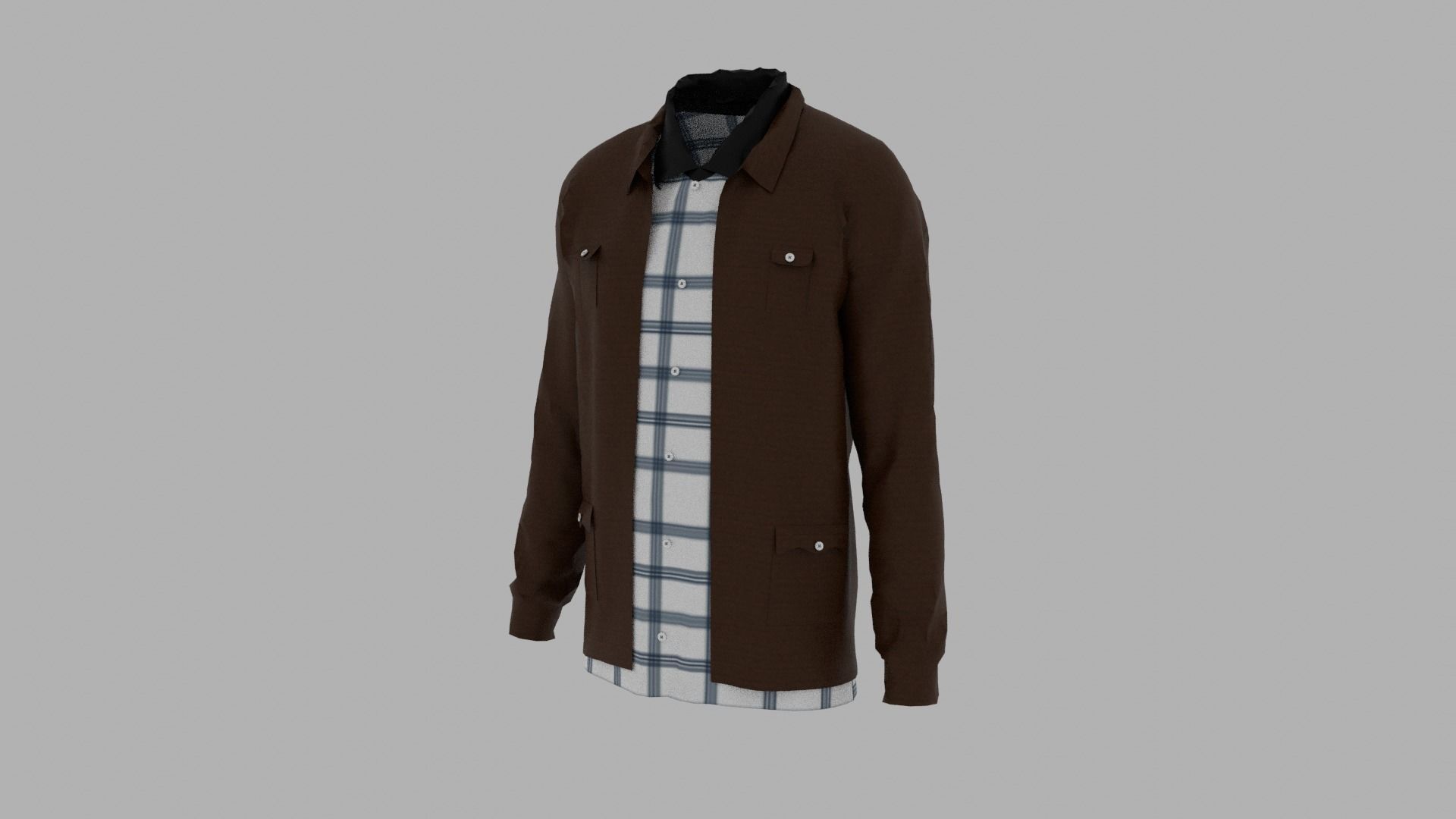 Shirt and Jacket Low-poly 3D model_2