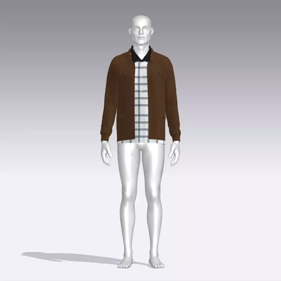 Shirt and Jacket Low-poly 3D model_0