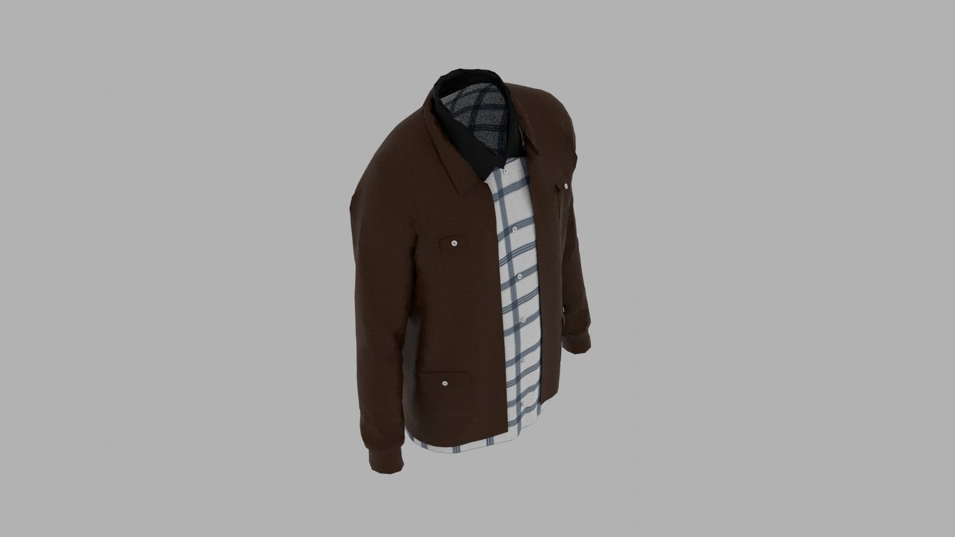 Shirt and Jacket Low-poly 3D model_7