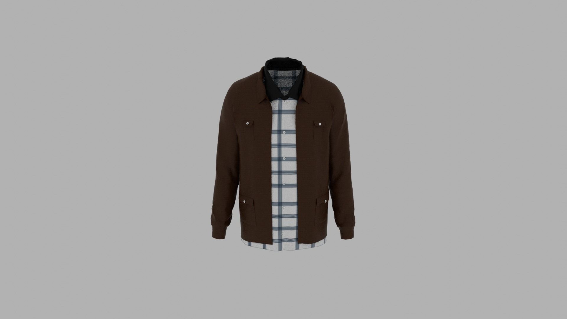 Shirt and Jacket Low-poly 3D model_5