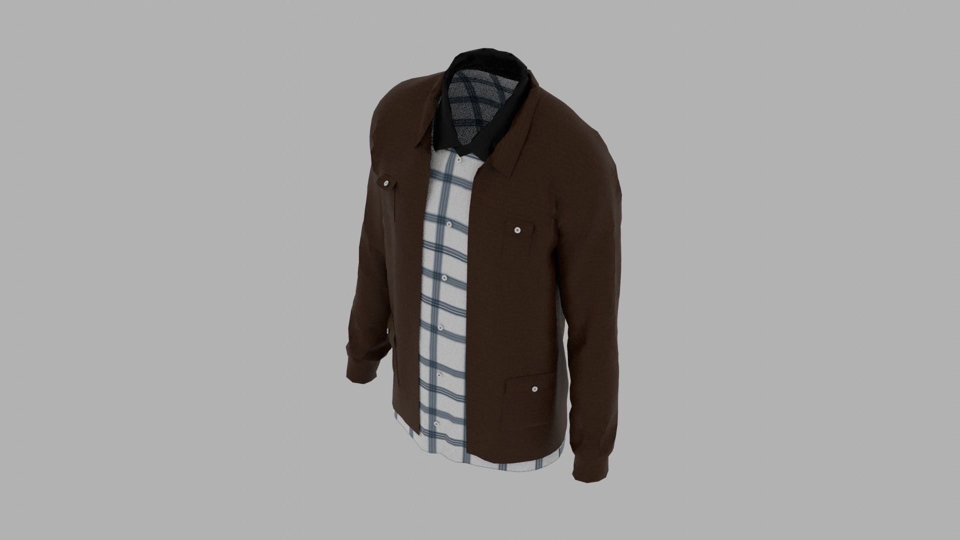 Shirt and Jacket Low-poly 3D model_6