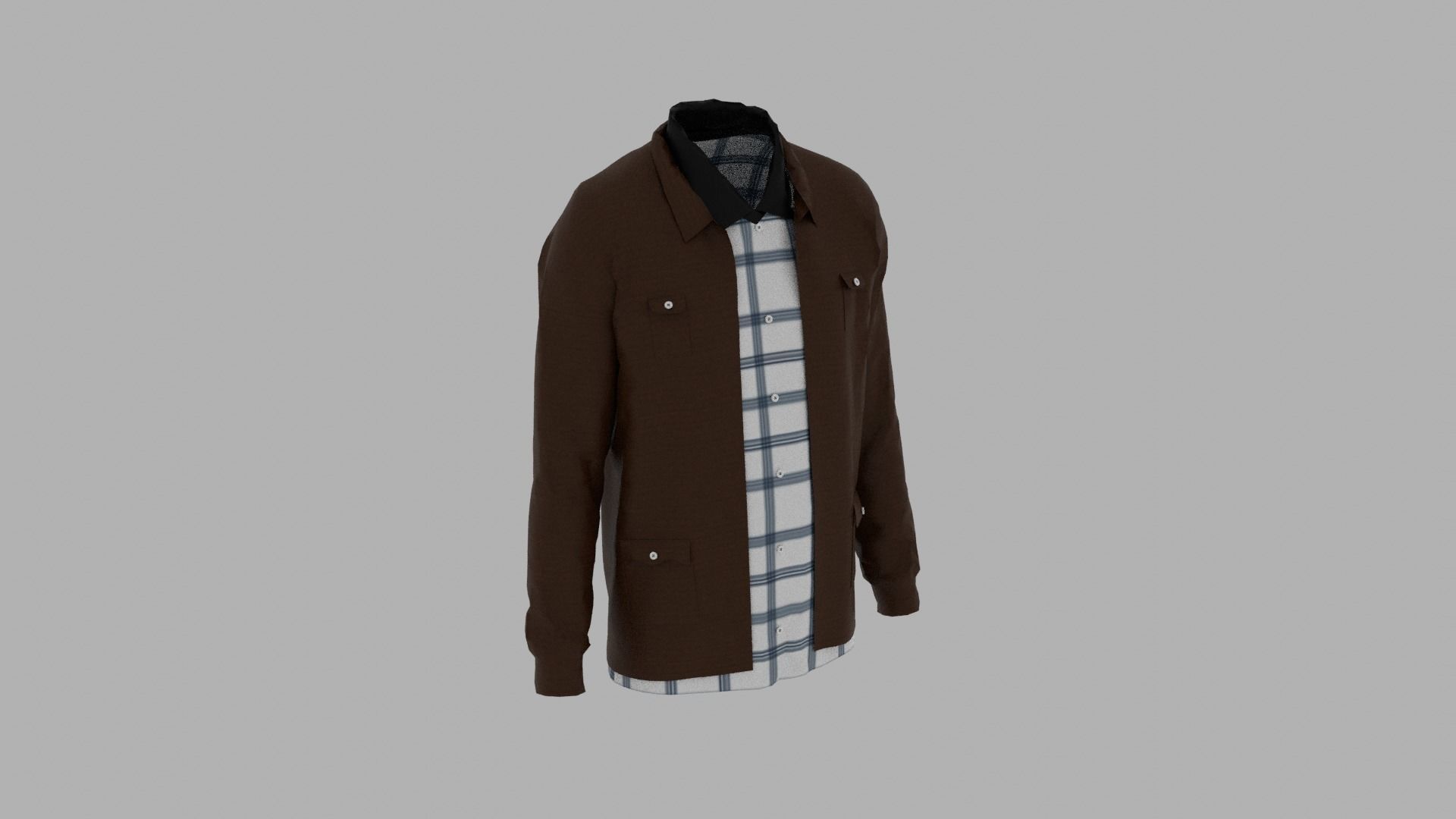 Shirt and Jacket Low-poly 3D model_4