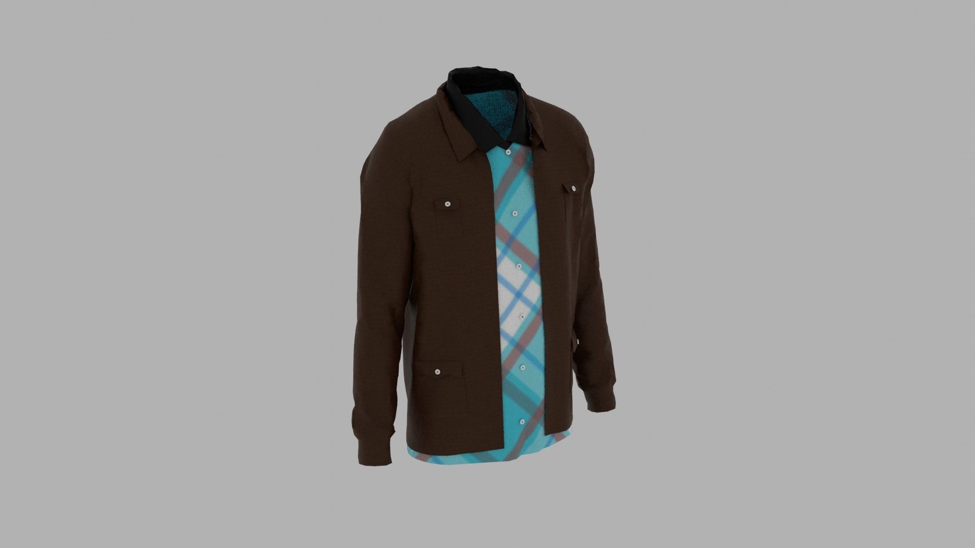 Shirt and Jacket Low-poly 3D model_4