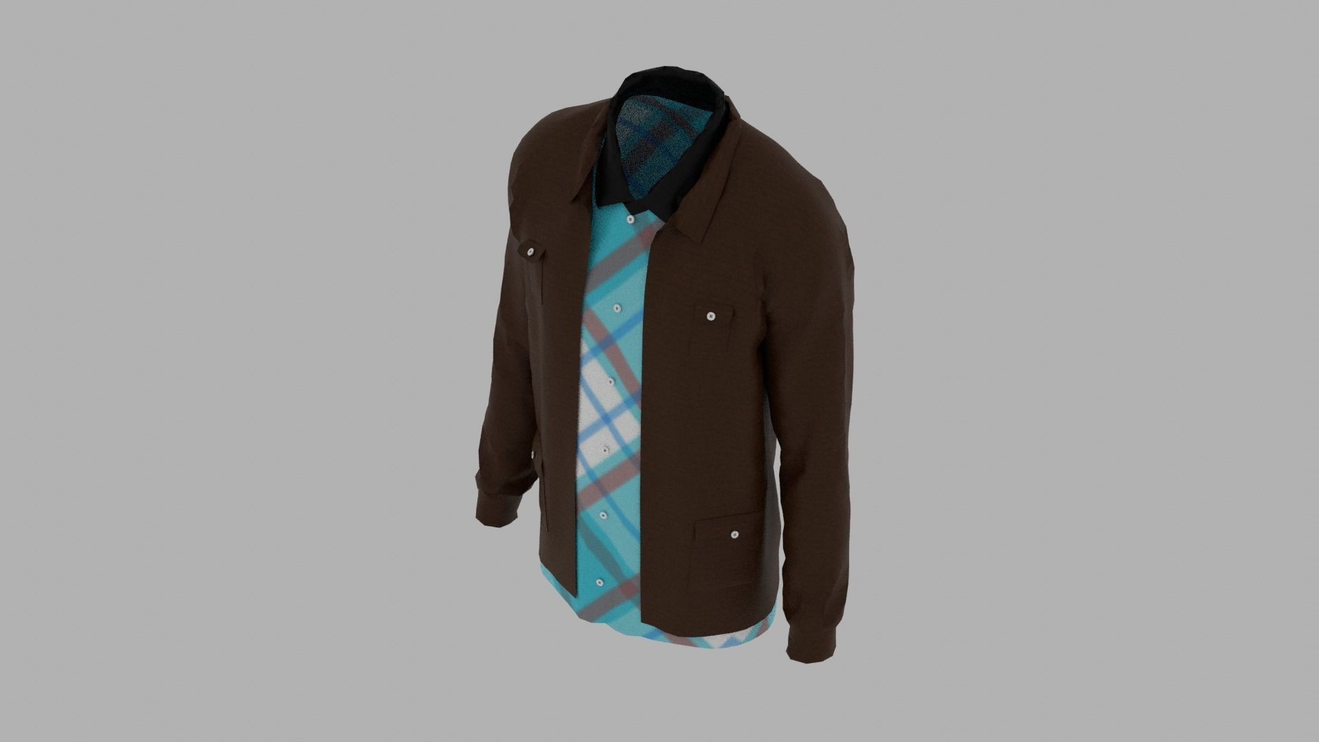 Shirt and Jacket Low-poly 3D model_6