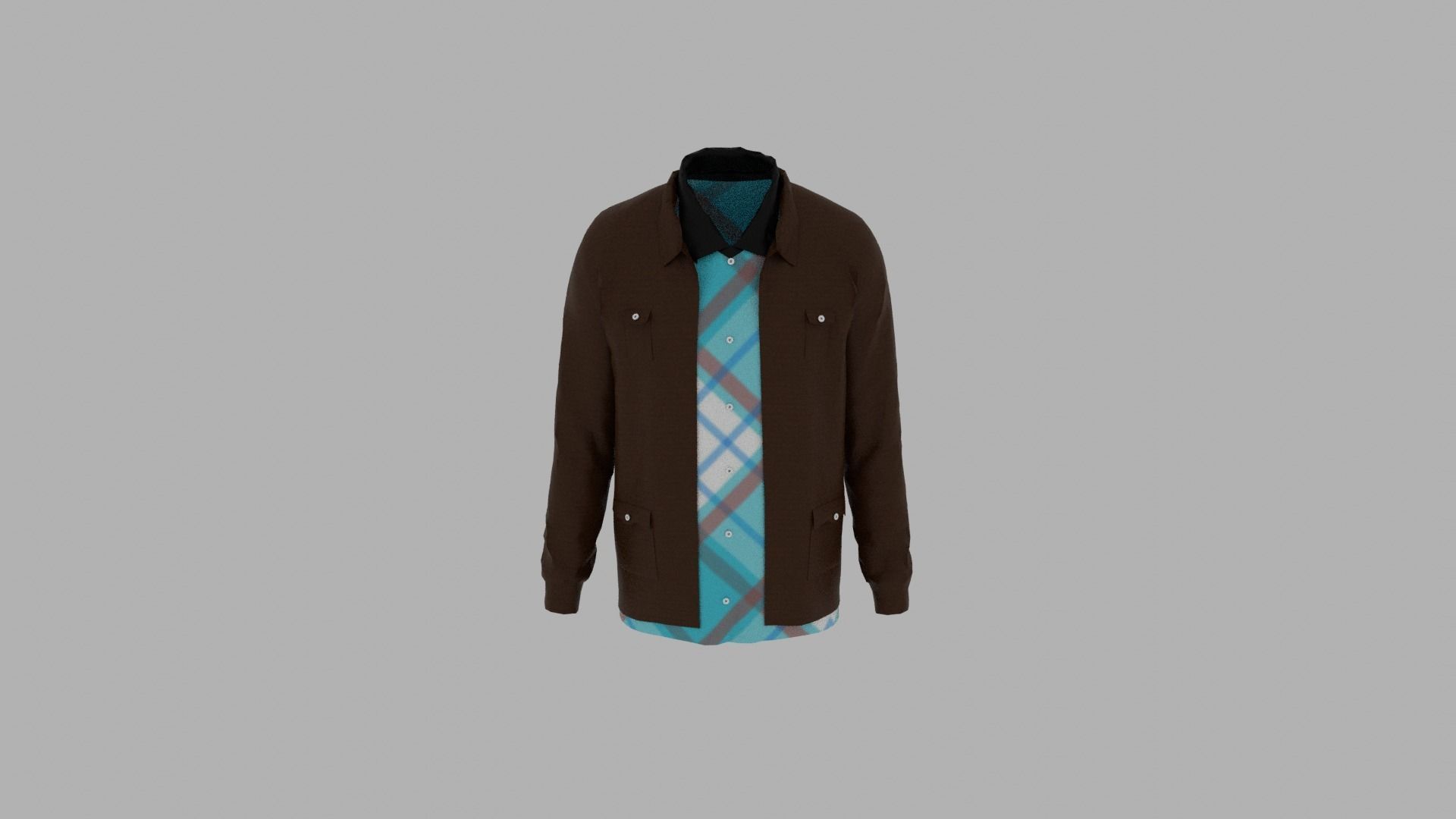 Shirt and Jacket Low-poly 3D model_5