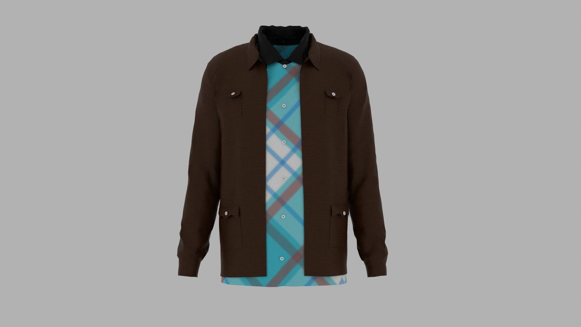 Shirt and Jacket Low-poly 3D model_1