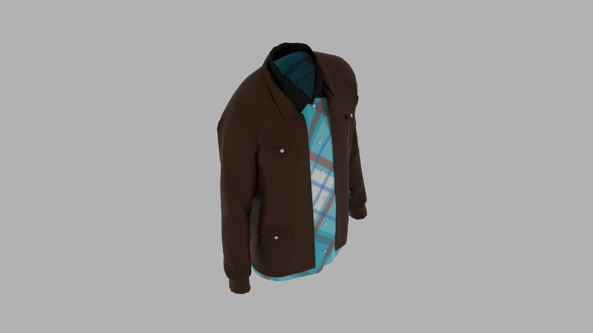 Shirt and Jacket Low-poly 3D model_7