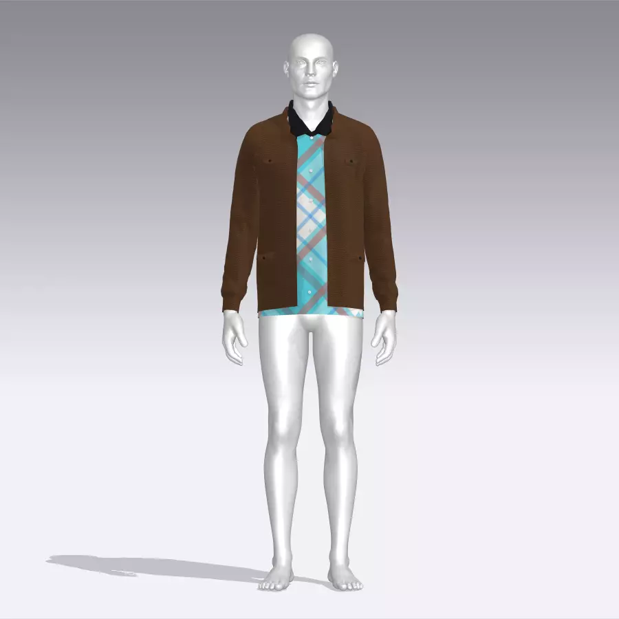 Shirt and Jacket Low-poly 3D model_0