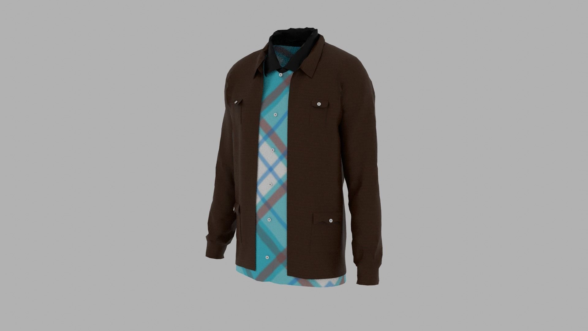 Shirt and Jacket Low-poly 3D model_2