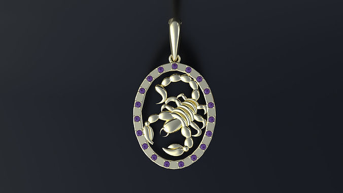Pendant Scorpio 3D print or CNC model  3D print model