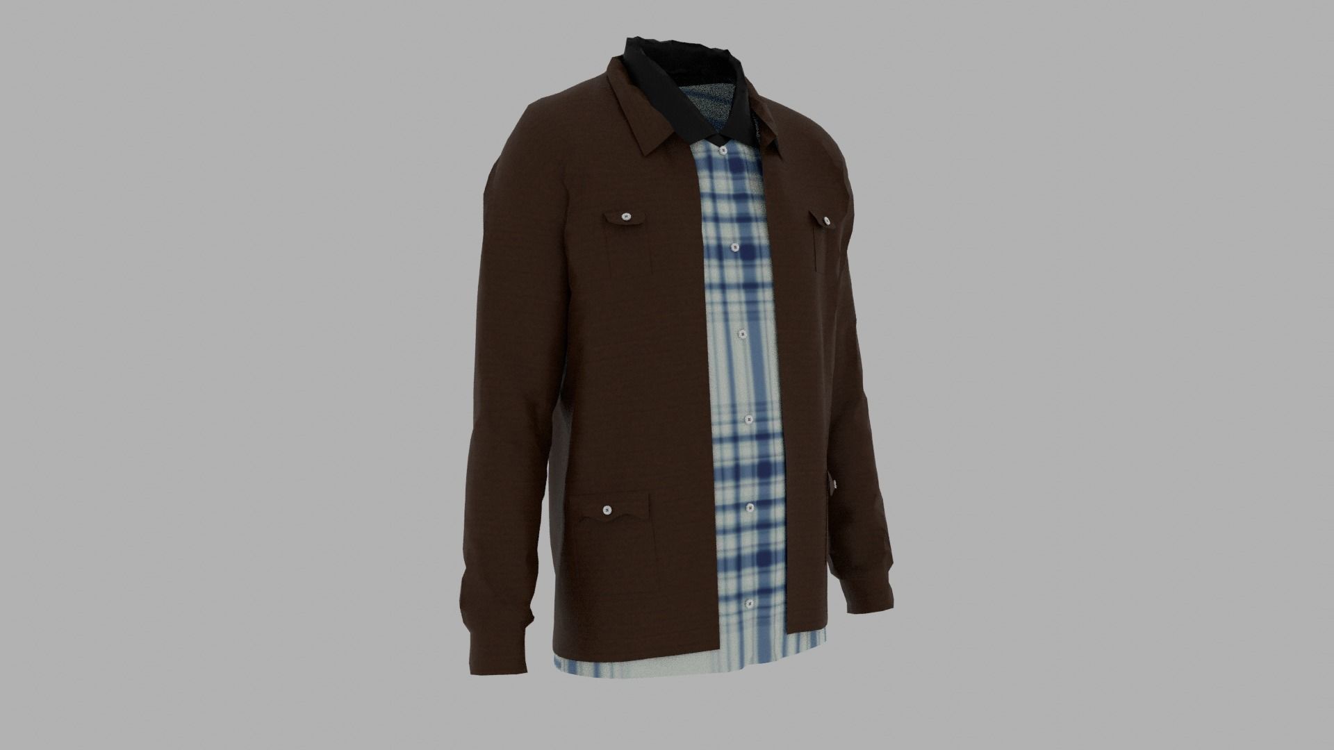 Shirt and Jacket Low-poly 3D model_2