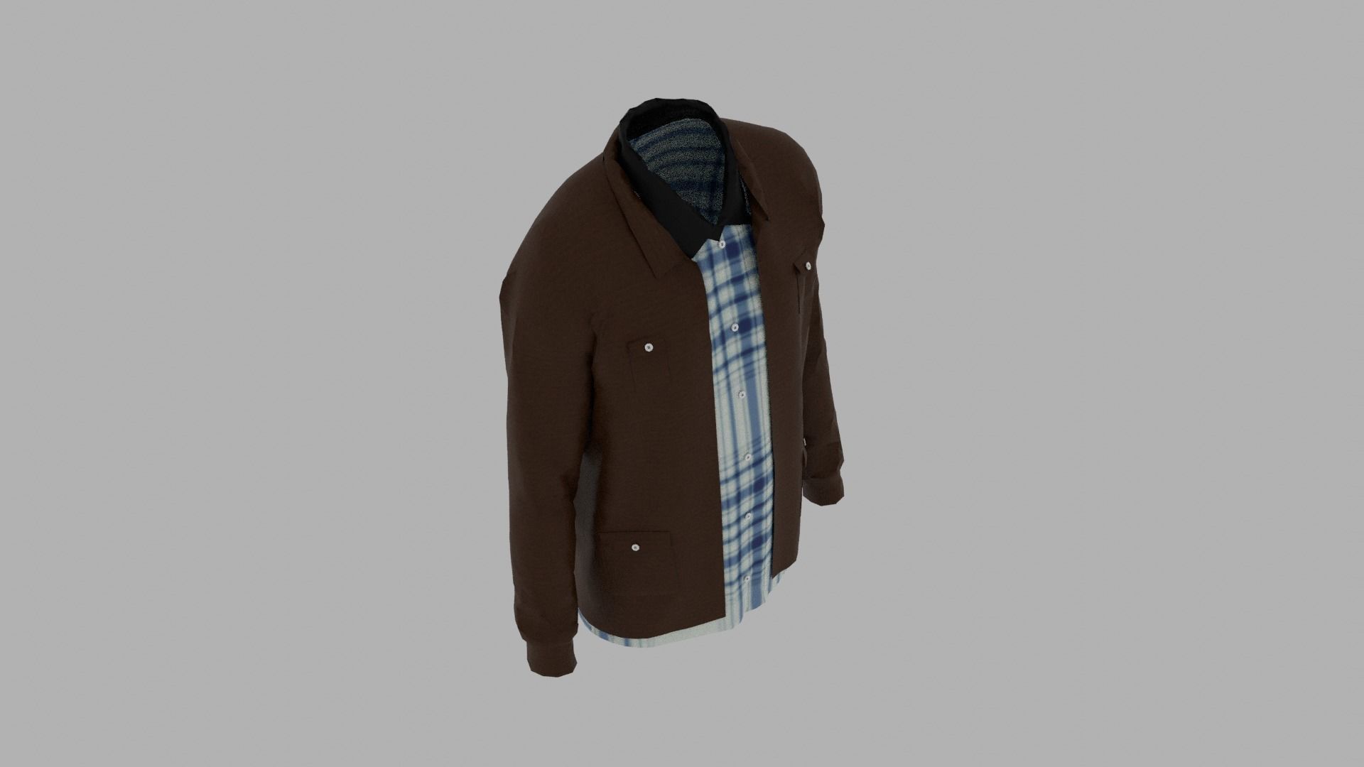 Shirt and Jacket Low-poly 3D model_7