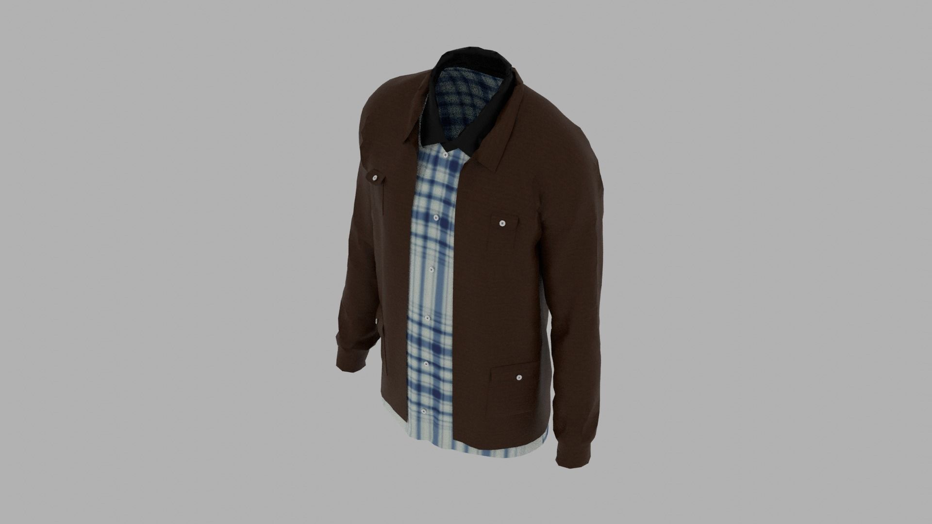 Shirt and Jacket Low-poly 3D model_6