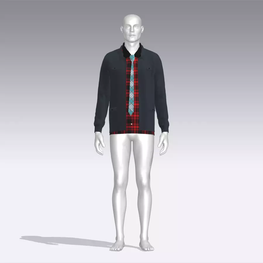 Shirt and Jacket Low-poly 3D model_0