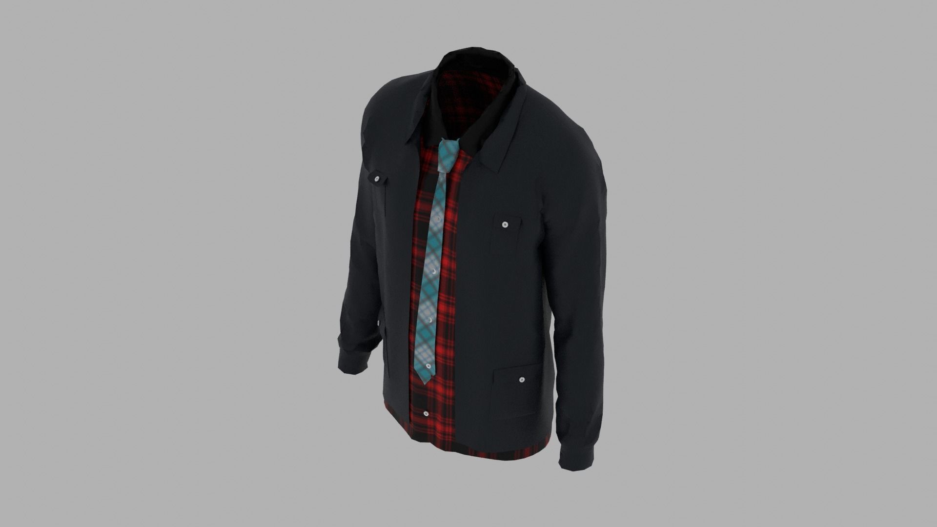 Shirt and Jacket Low-poly 3D model_6