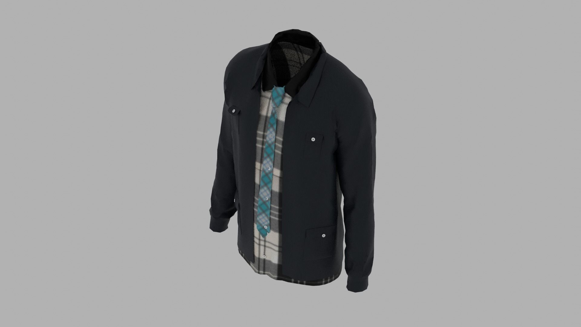 Shirt and Jacket Low-poly 3D model_6