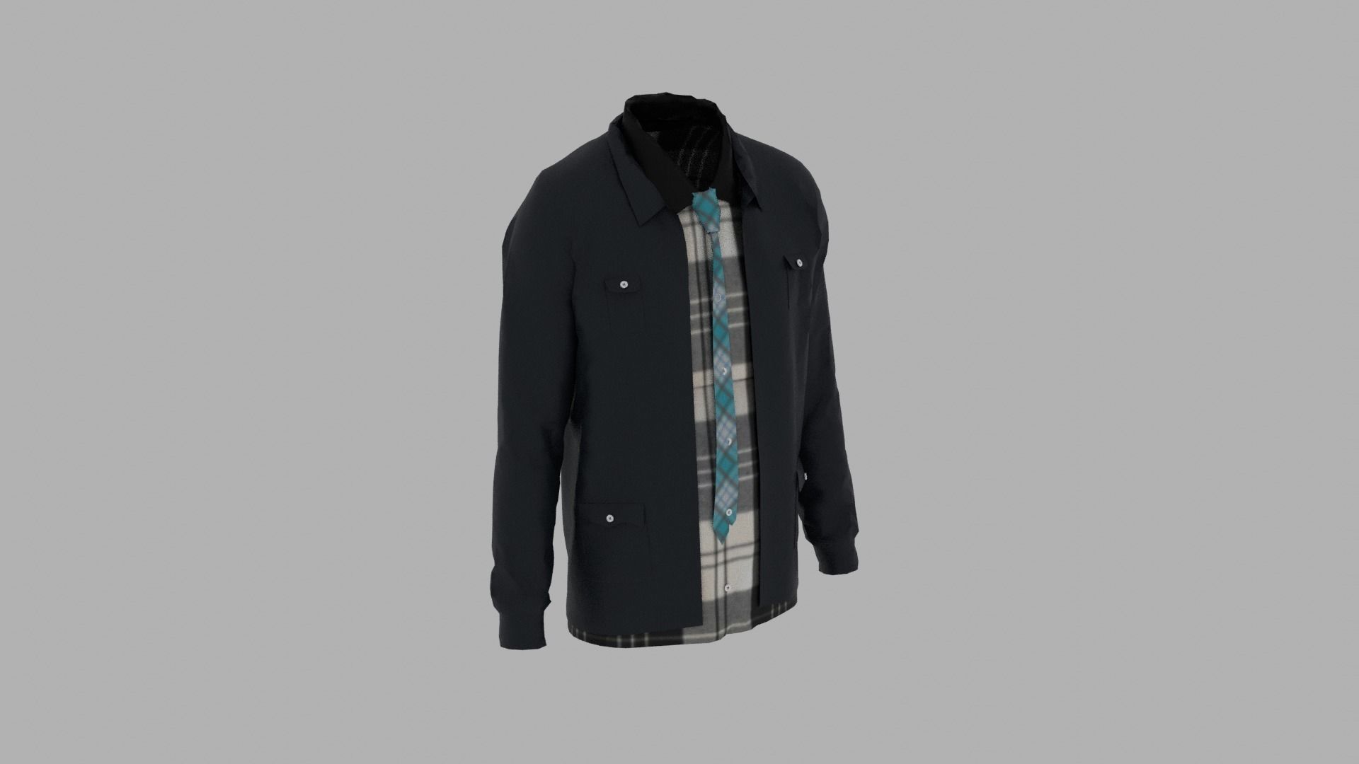 Shirt and Jacket Low-poly 3D model_4