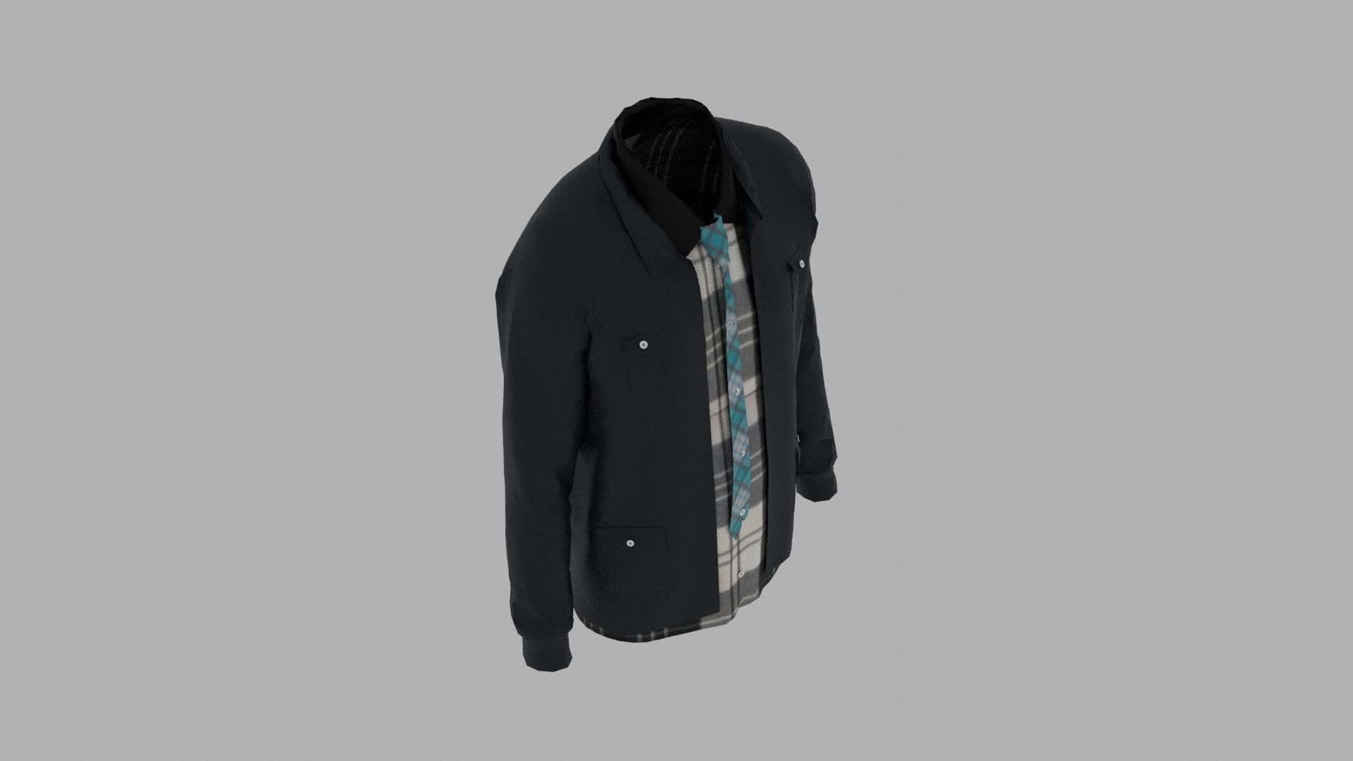 Shirt and Jacket Low-poly 3D model_7