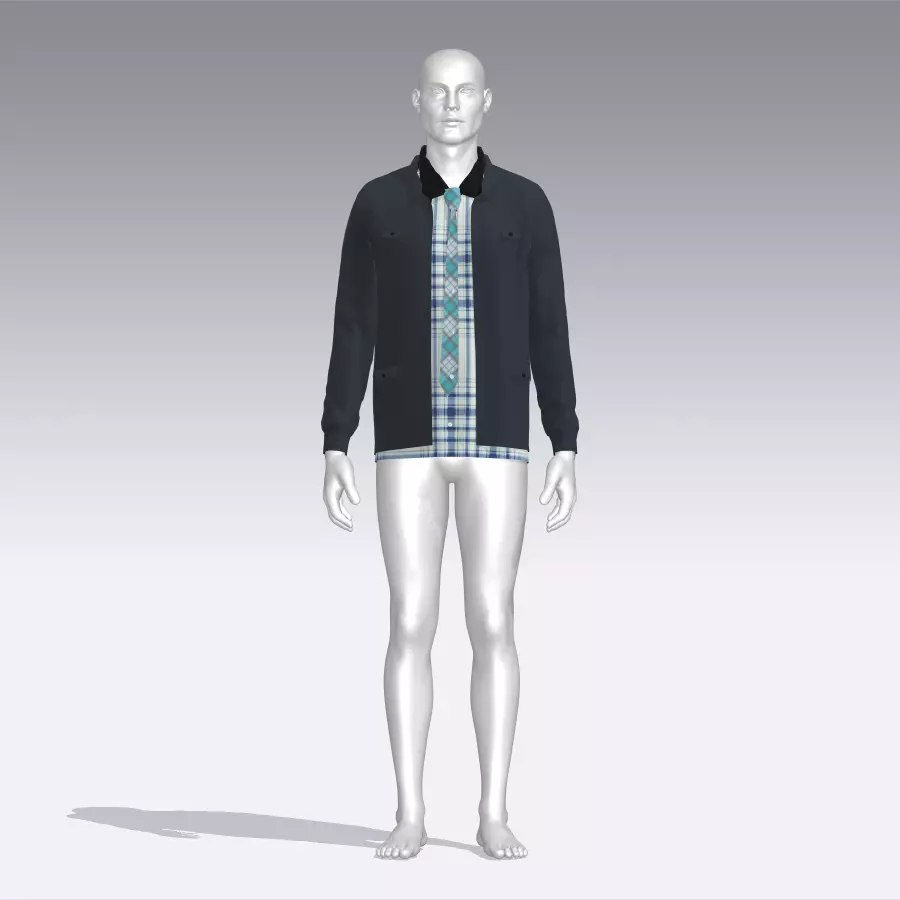 Shirt and Jacket Low-poly 3D model_0