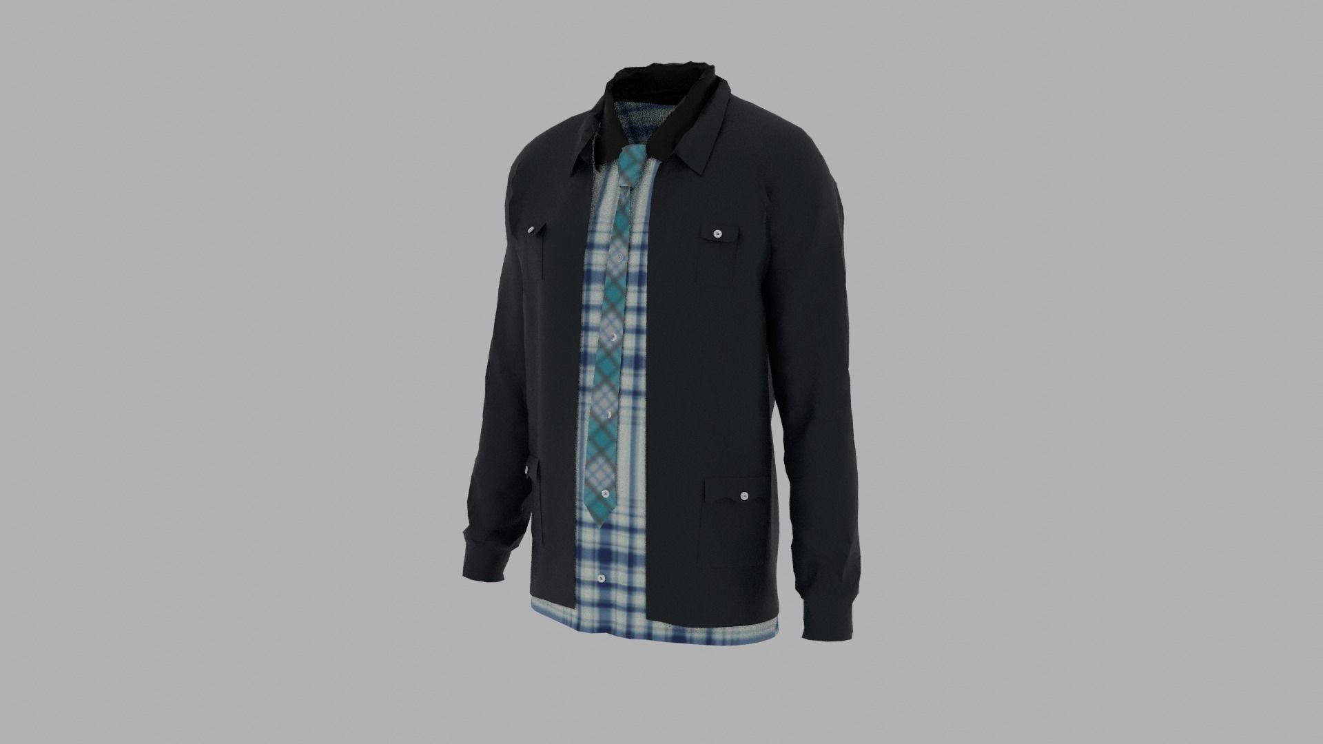 Shirt and Jacket Low-poly 3D model_2