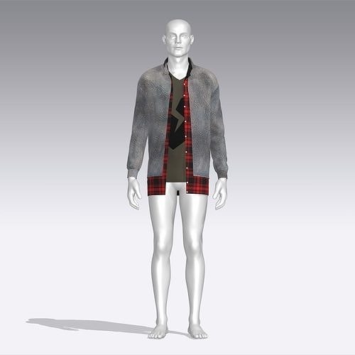 Jacket - Shirt - T-shirt  Low-poly 3D model