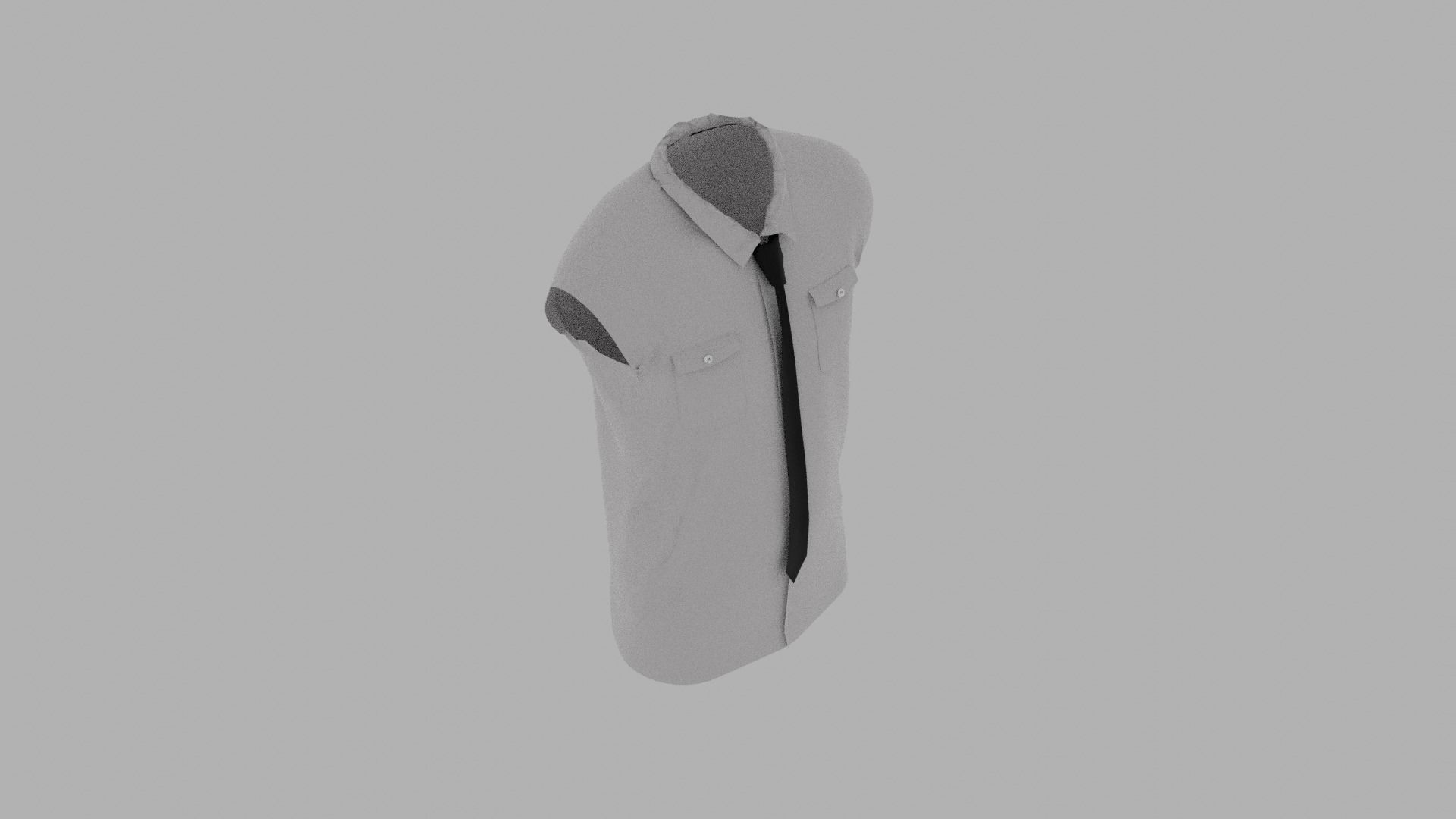 Shirt mannequin with and tie Low-poly 3D model_7