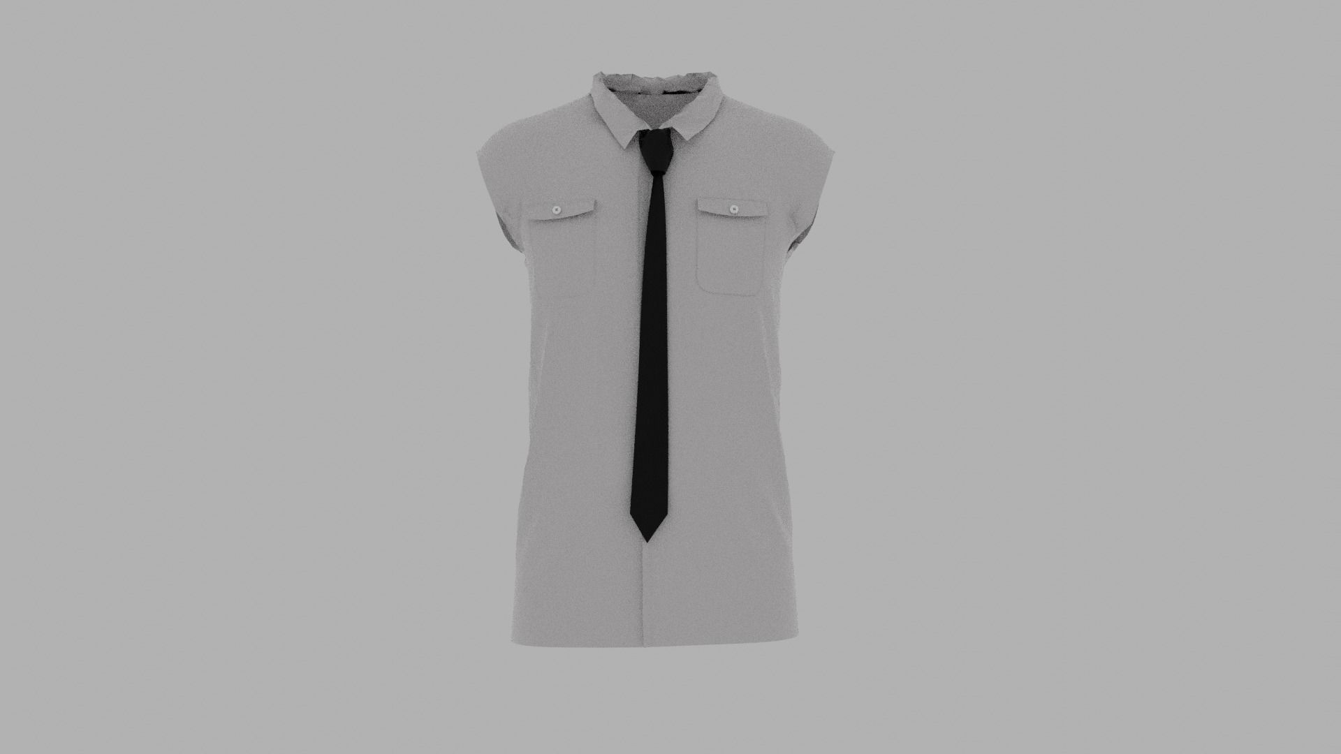 Shirt mannequin with and tie Low-poly 3D model_1