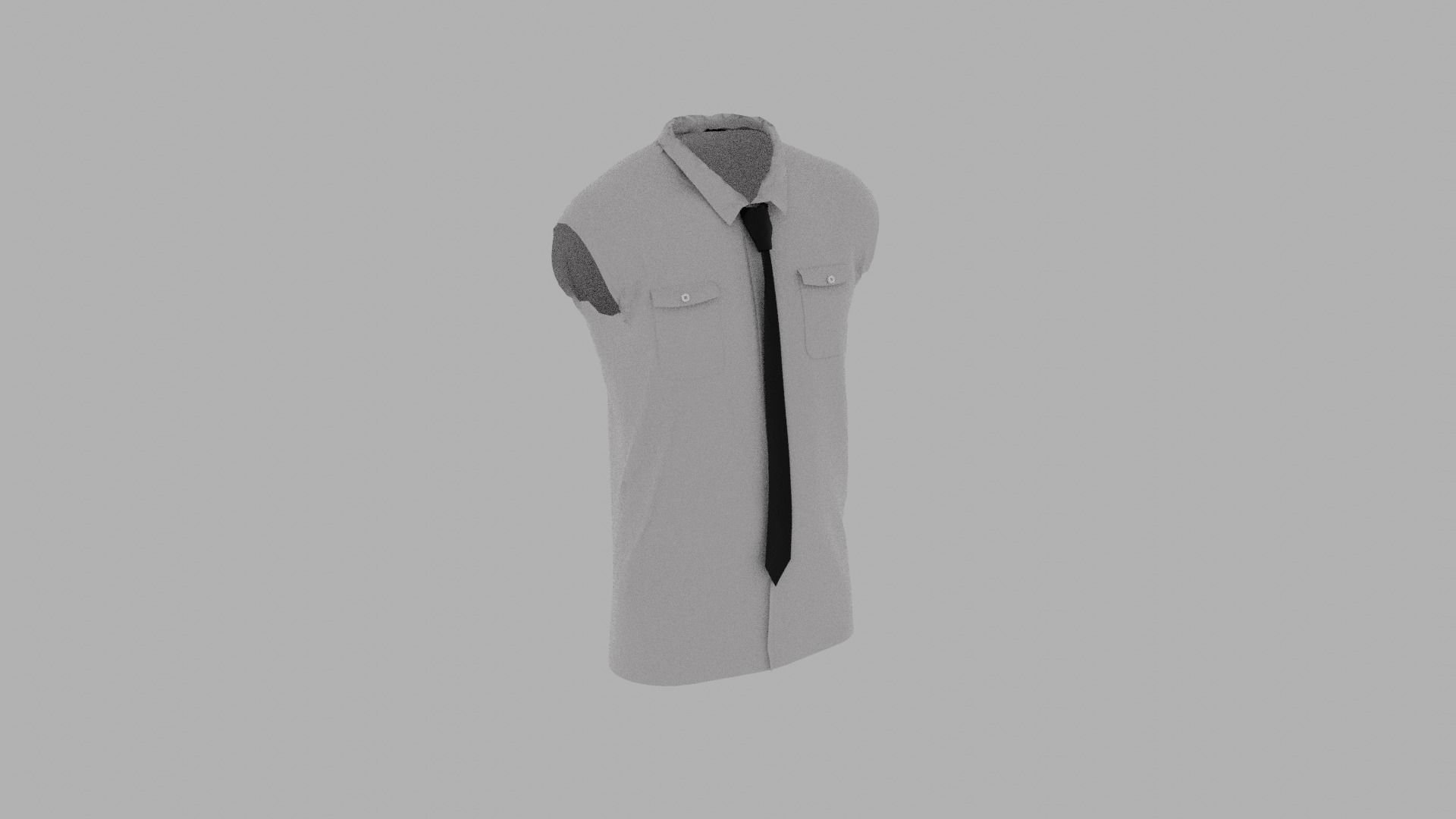 Shirt mannequin with and tie Low-poly 3D model_4
