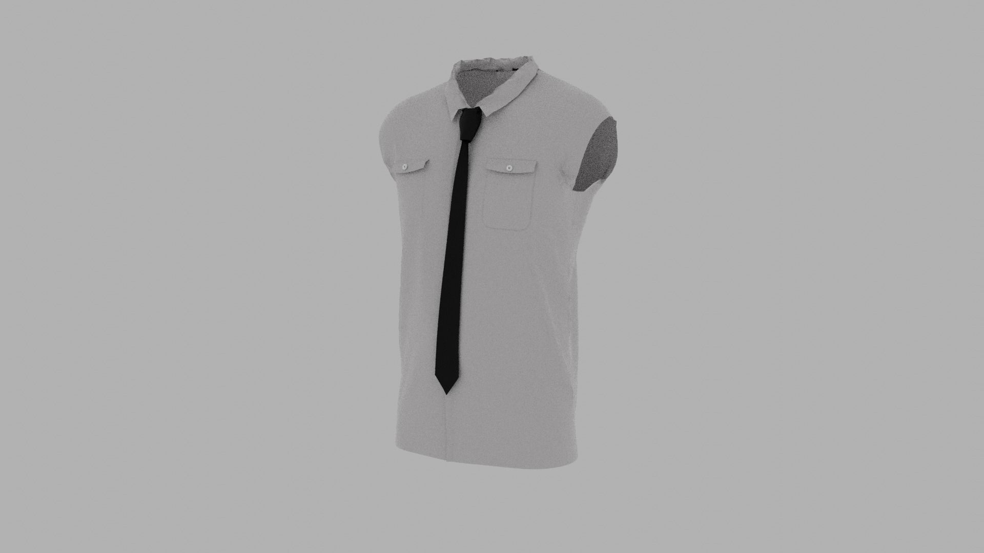 Shirt mannequin with and tie Low-poly 3D model_2