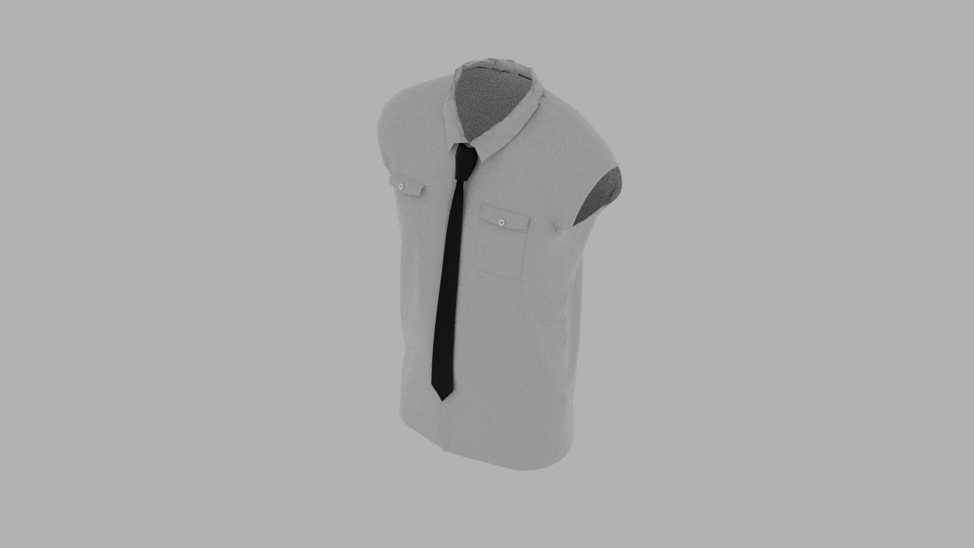 Shirt mannequin with and tie Low-poly 3D model_6