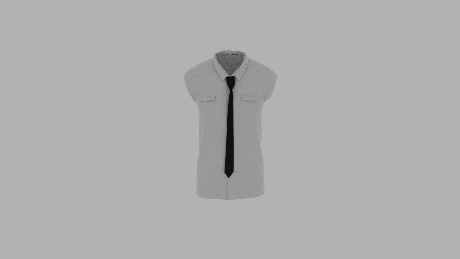 Shirt mannequin with and tie Low-poly 3D model_5