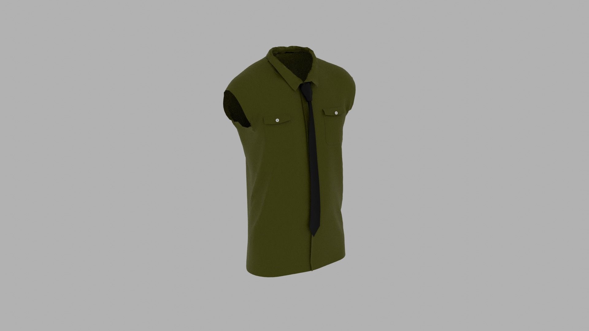 Shirt mannequin with and tie Low-poly 3D model_4