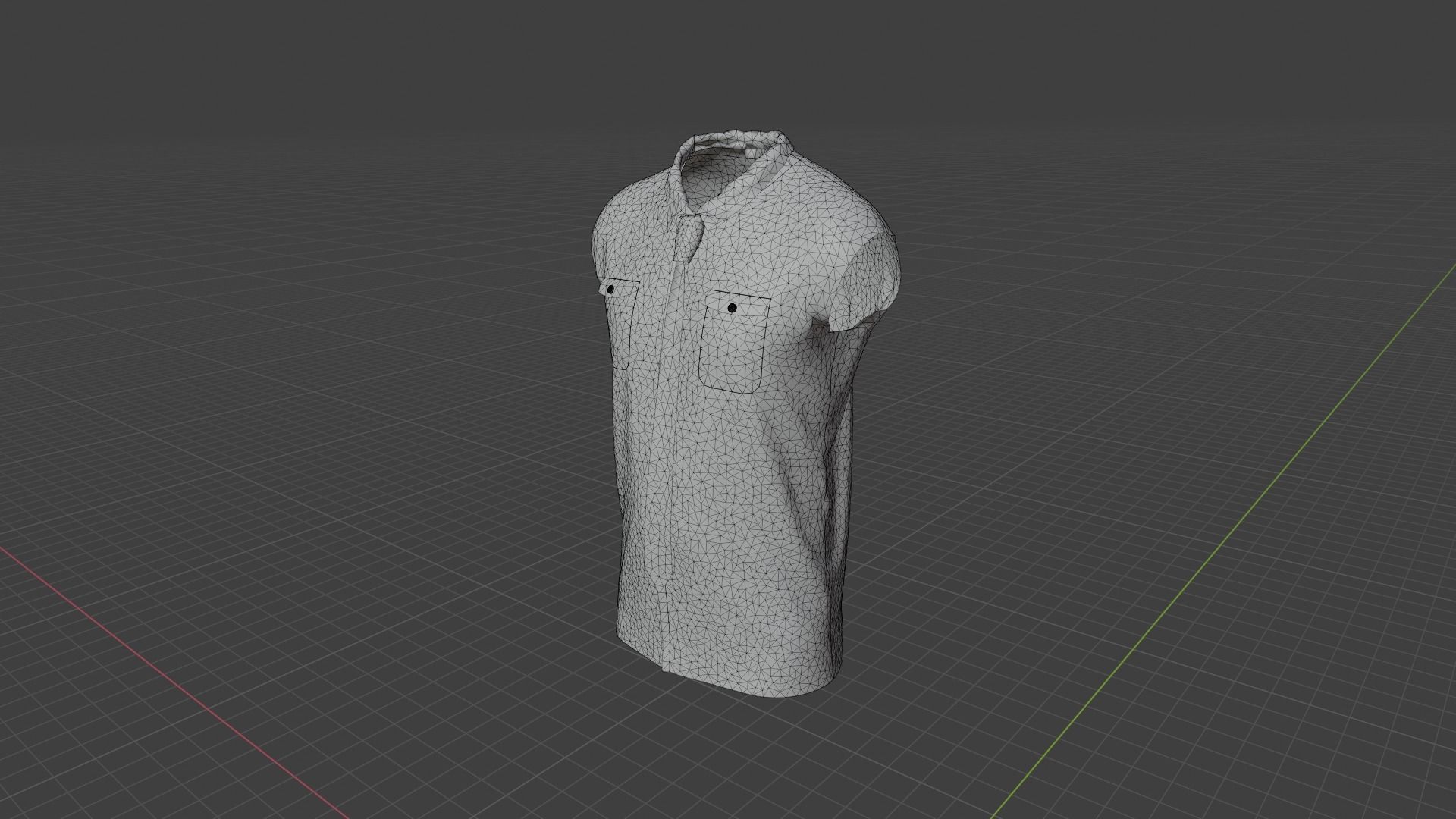 Shirt mannequin with and tie Low-poly 3D model_9