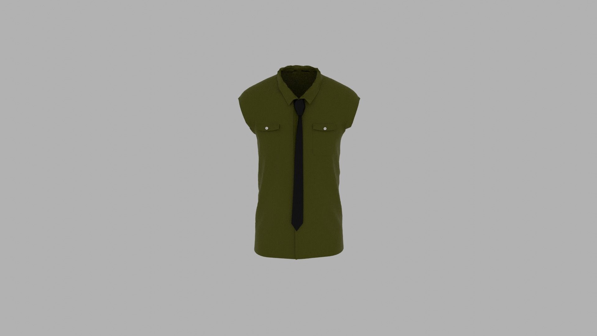 Shirt mannequin with and tie Low-poly 3D model_5