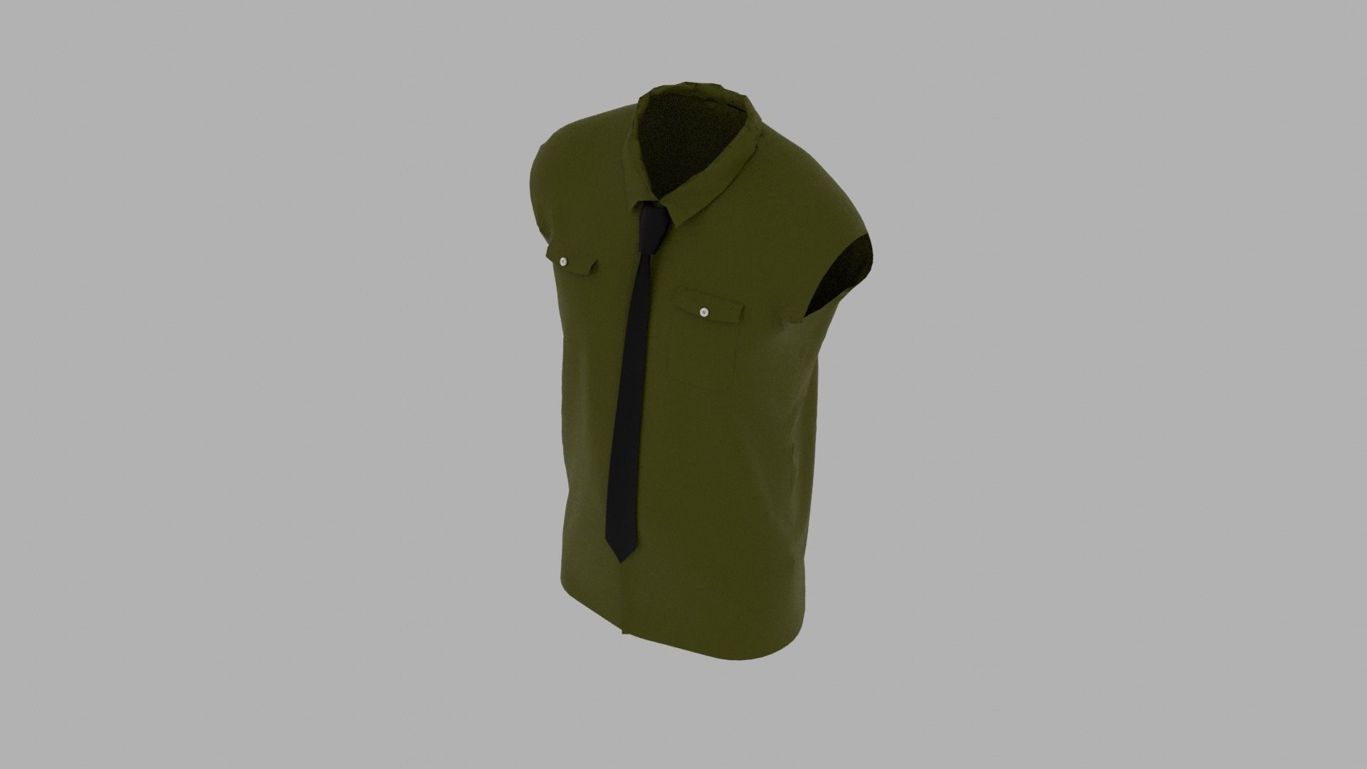 Shirt mannequin with and tie Low-poly 3D model_6