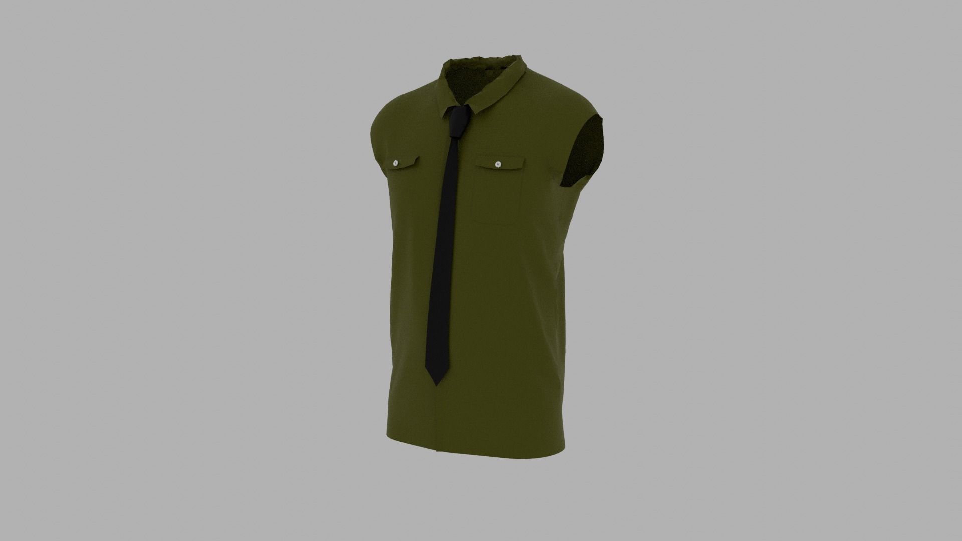 Shirt mannequin with and tie Low-poly 3D model_2