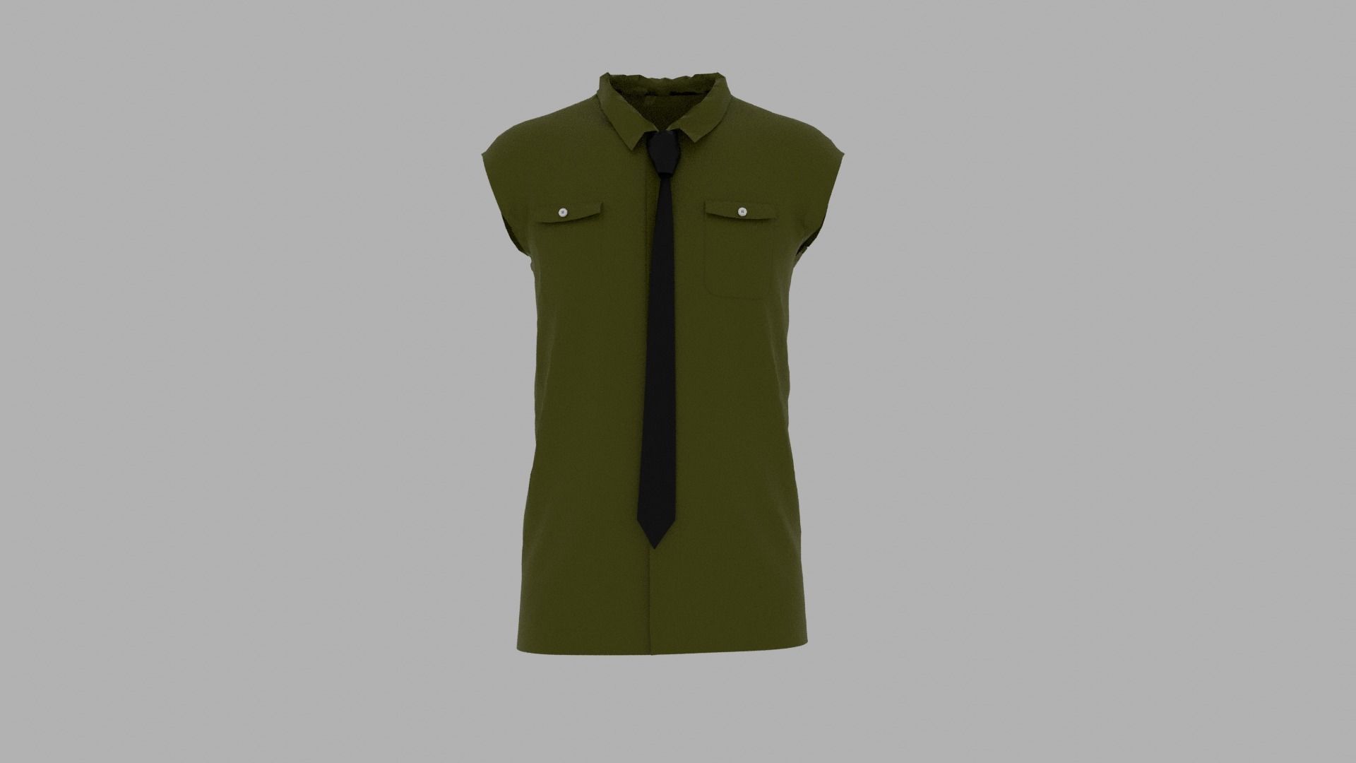 Shirt mannequin with and tie Low-poly 3D model_1