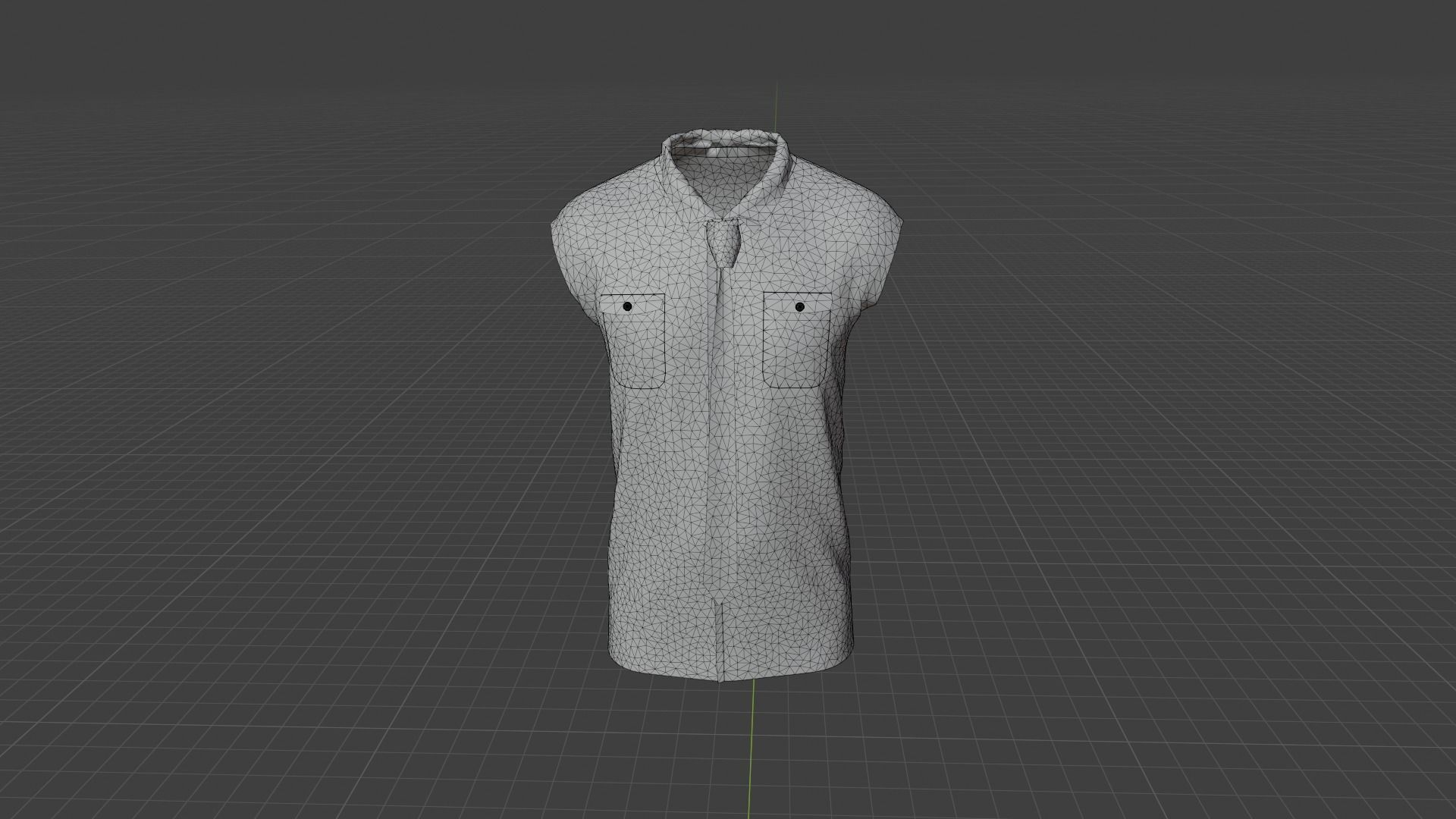 Shirt mannequin with and tie Low-poly 3D model_8